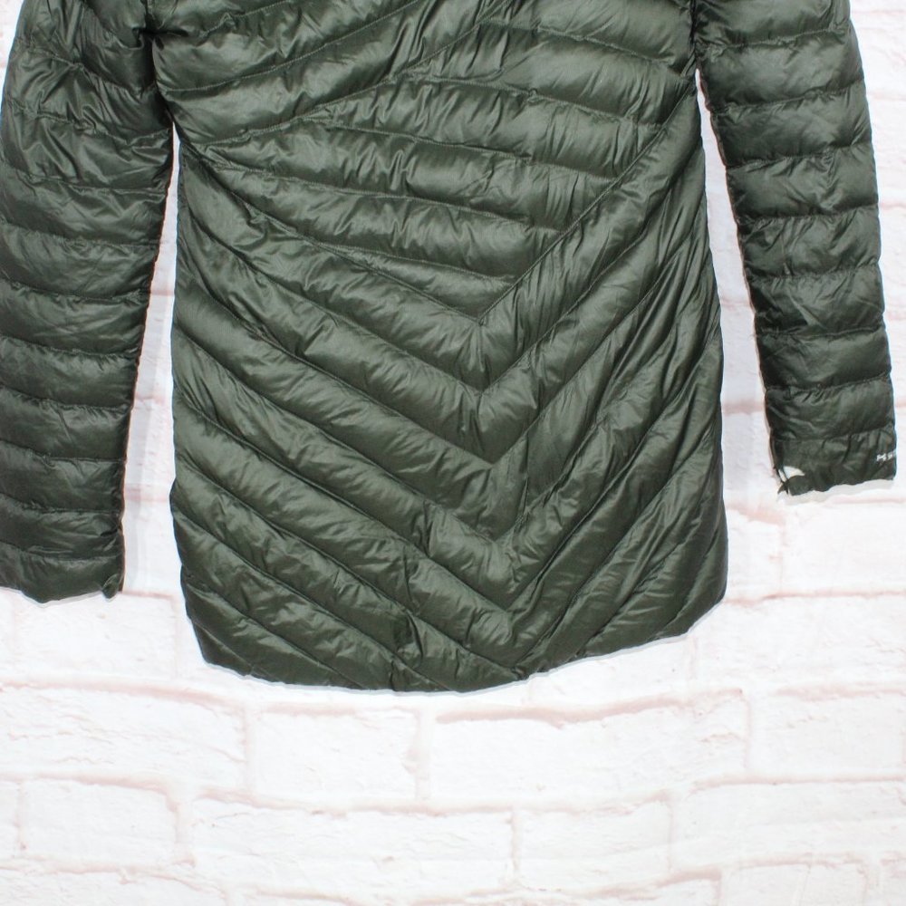 Under Armour Green Polyester Zip ColdGear Hooded Quilted Long Jacket Size M - Picture 7 of 12